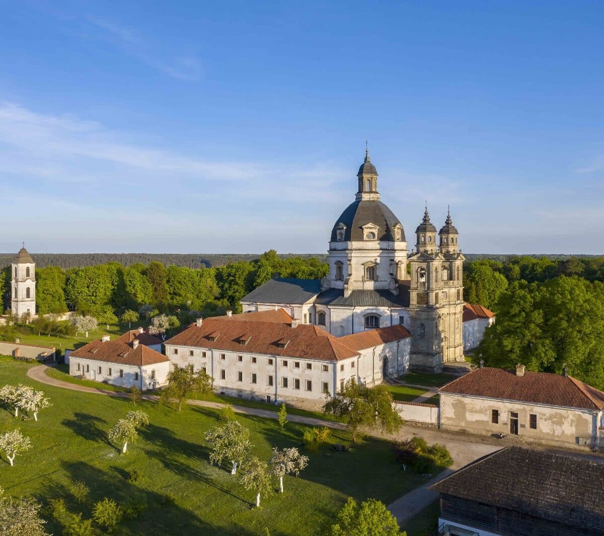 Aerial view of Pažaislis Monastery